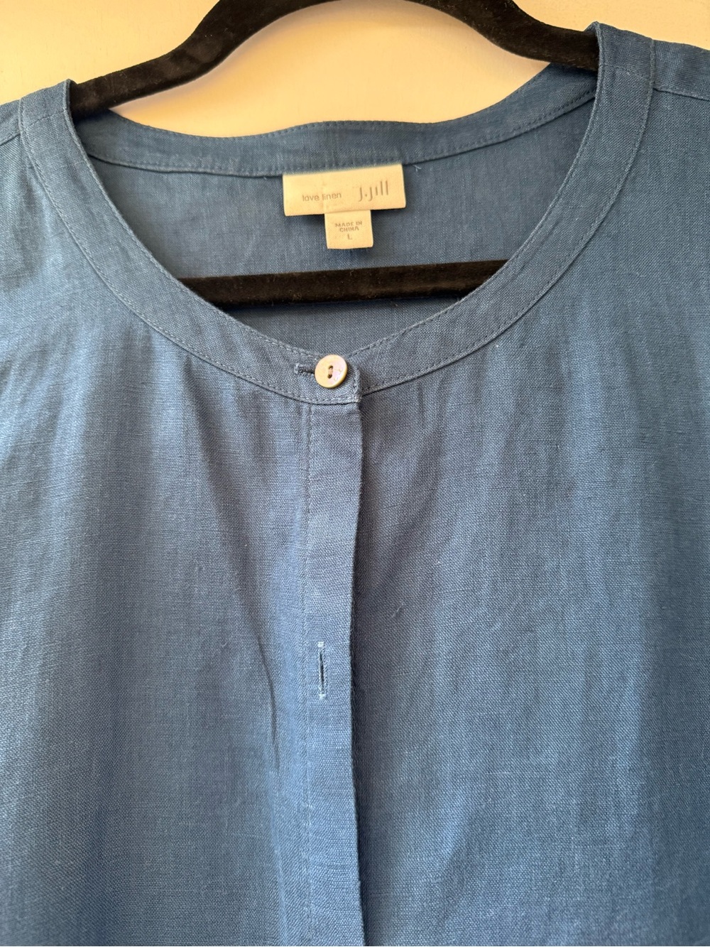 J. Jill Linen Blue Women's Button-Down Long Sleeve Tunic - Picture 2 of 9